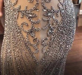 Luxury Rhinestones Nude Mermaid  Long Evening Pageant Dress