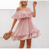 Off The Shoulder Chiffon Summer Dress