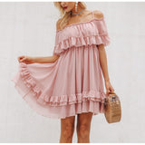 Off The Shoulder Chiffon Summer Dress