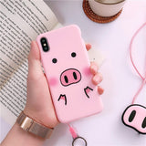 Cute Pig Nose Case With Strap Rope