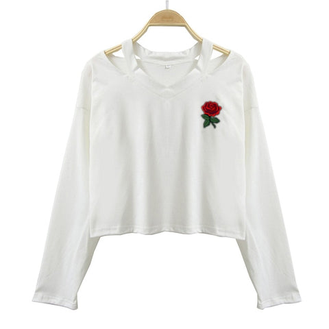 Rose Cropped Sweatshirt