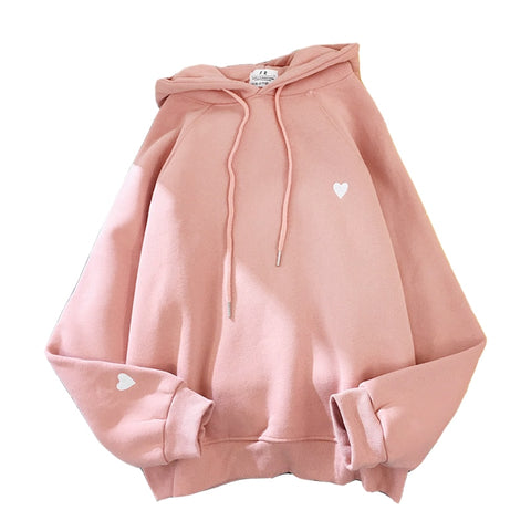 Heart Embroidered Hoodie