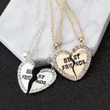 Best Friends Rhinestone Embedded Pendant