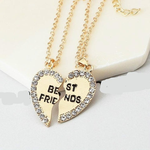 Best Friends Rhinestone Embedded Pendant