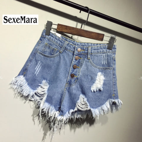 Torn Denim Shorts