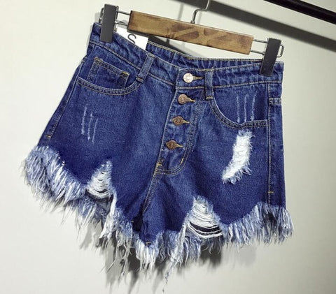 Torn Denim Shorts