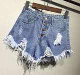 Torn Denim Shorts