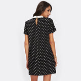 Collar Polka Dot Straight Dress