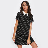 Collar Polka Dot Straight Dress