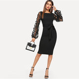 Black Party Mesh Sleeve Dress