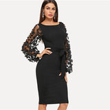 Black Party Mesh Sleeve Dress