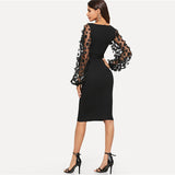 Black Party Mesh Sleeve Dress