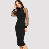 Party Black or Blue Pencil Bodycon Dress