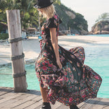 Flower Print Boho Maxi Dress