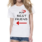 Cute Best Friend Matching Letter T-Shirt