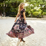 Flower Print Boho Maxi Dress