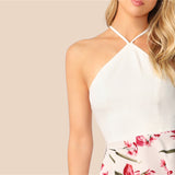 Crisscross Knot Backless Floral Summer Dress