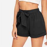 Self Belted Fitness Shorts