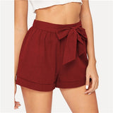 Self Belted Fitness Shorts